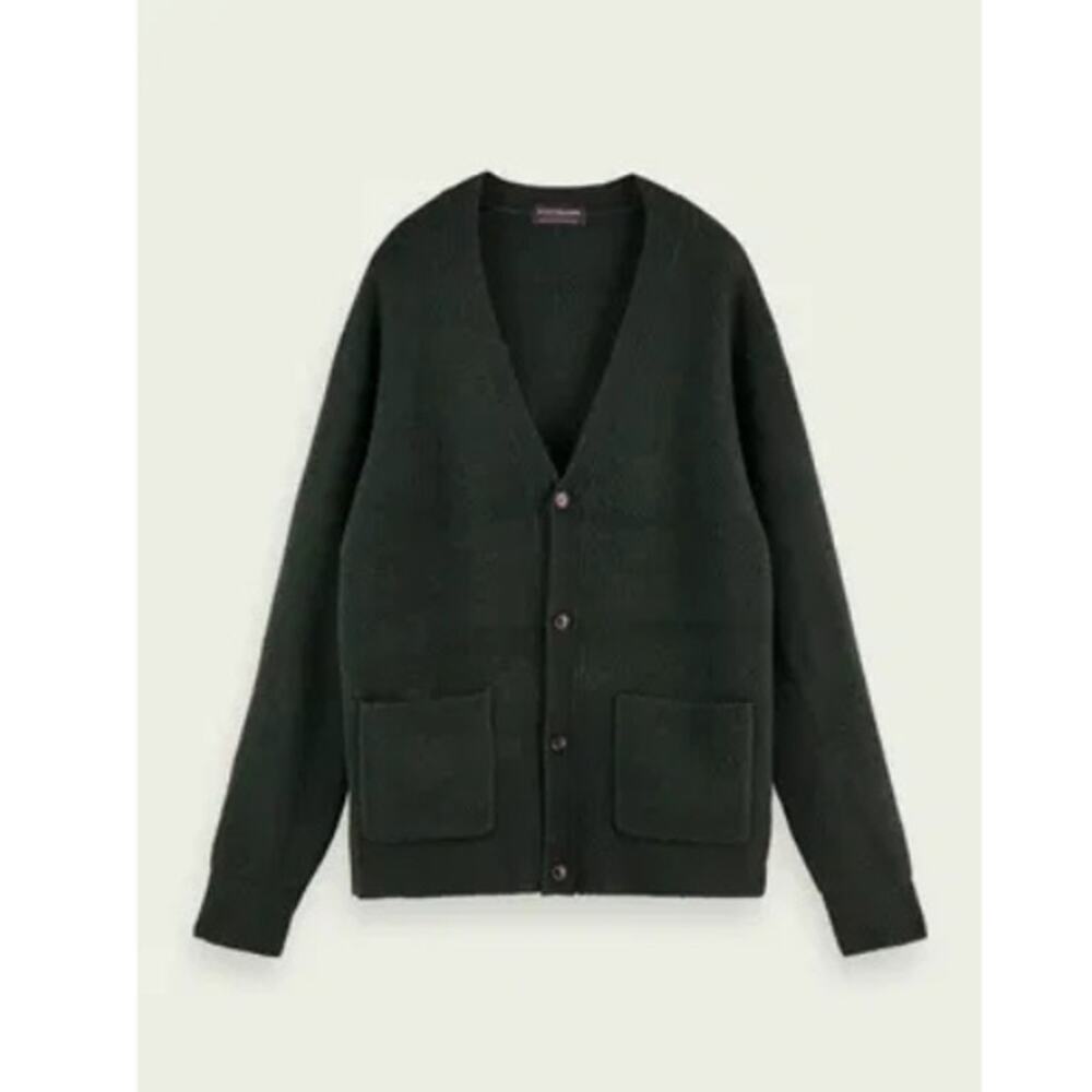 Scotch &‎ Soda Mens Relaxed Soft Knit Cardigan Sweater Size Small Dark Green - Picture 2 of 12